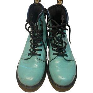 DR. MARTENS "Junior"  1460 J  Peppermint Green Leather Ankle Boots  Youth Size U